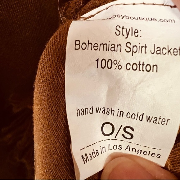 JADED GYPSY BOHO SPIRIT ZIP UP LONGLINE CROCHET JACKET OS - Picture 8 of 9